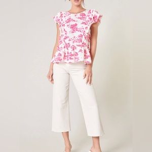 Ainsley Meadow Toile Kindred Peplum Top